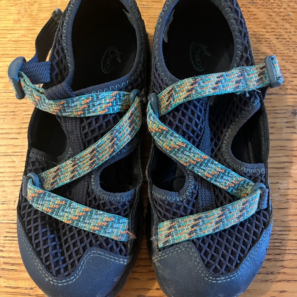 Chaco Kids Navy and Teal Water Shoes